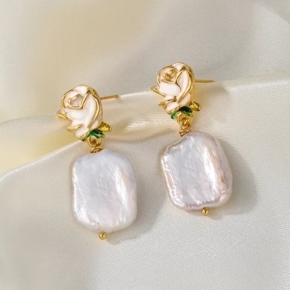 Garden (Floral Pearl Inlay) Earrings